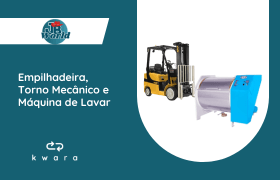 Leilão JB World - Empilhadeira, Torno Mecânico e Máquina de Lavar