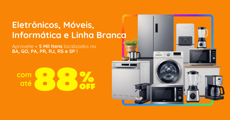 Leilão de Eletroeletrônicos, Eletrodomésticos, Informática, Móveis e Linha Branca